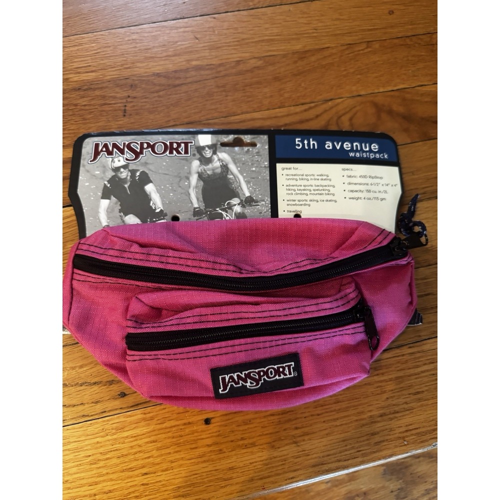Vintage‎ Jansport 5th Avenue Waistpack Fanny Pack Double Zipper New Womens